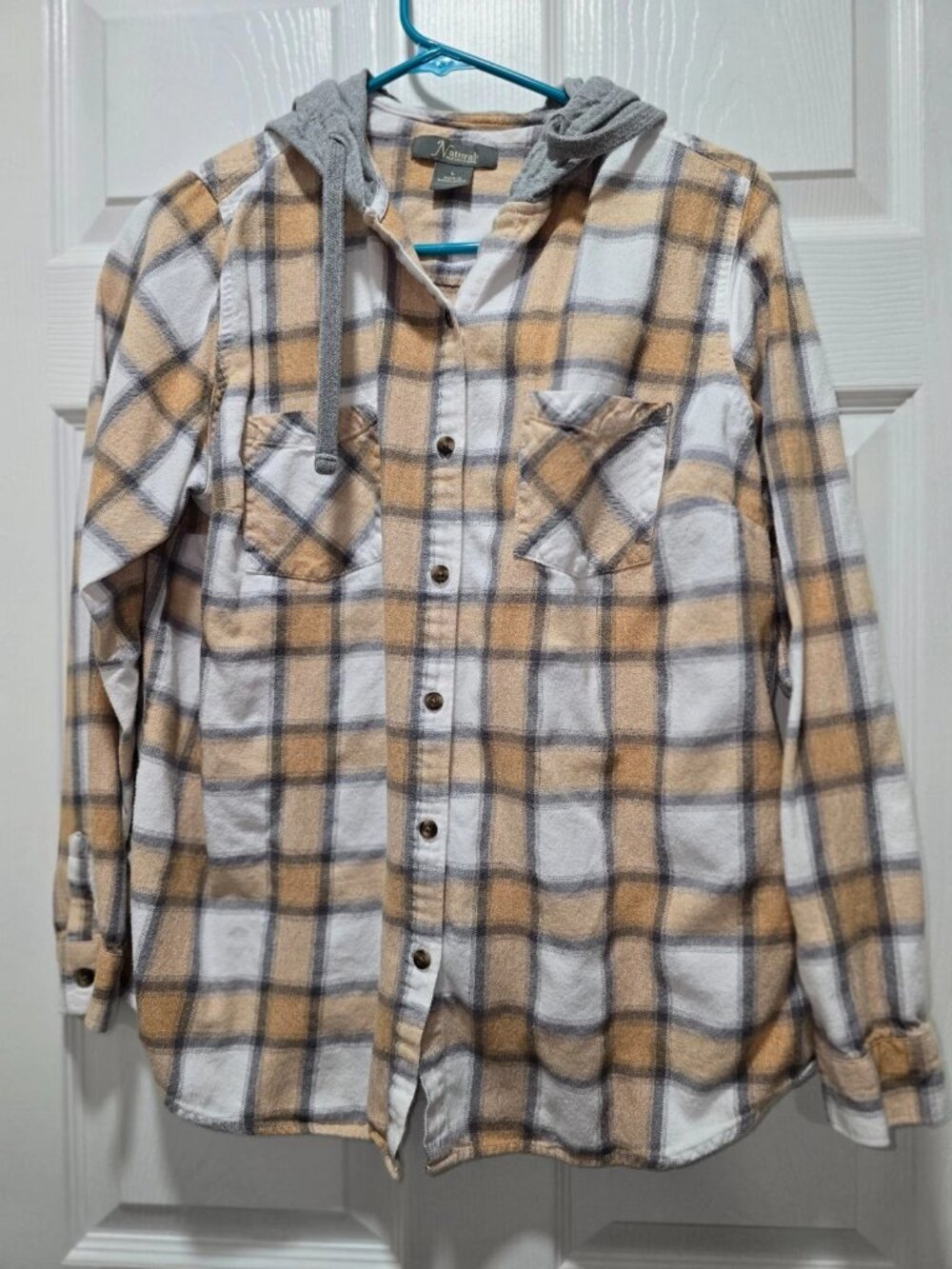 Natural Reflections Shirt Ladies Large Flannel Farm Chore Western Fall